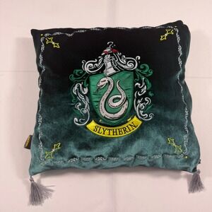 Harry Potter Slytherin House Crest Velvet Embroidered Pillow Noble Collection
